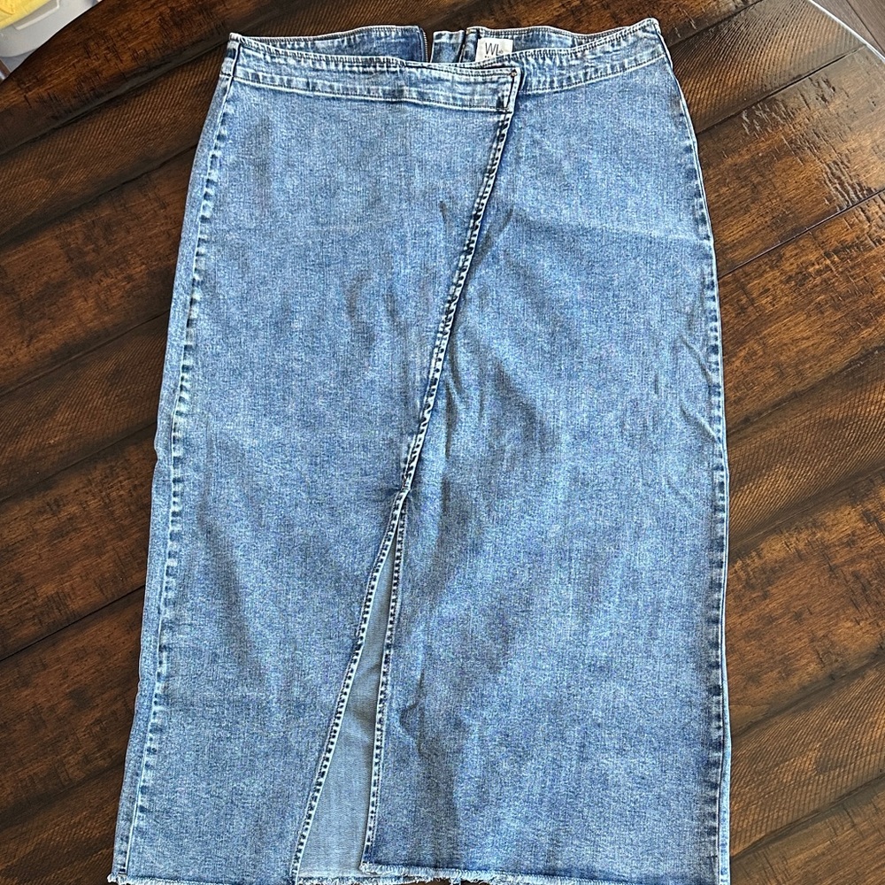Classic Blue Denim Women's Pencil Skirt